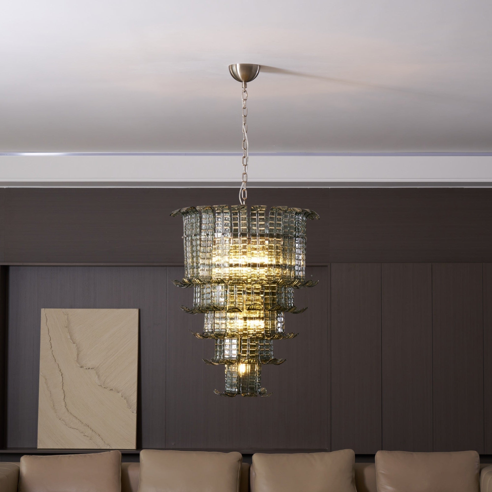 Aurora Chandelier Cascade Murano Glass Tiered Vintage