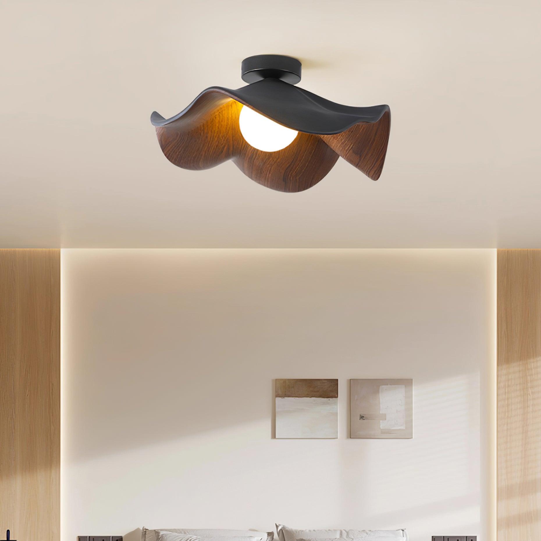 Lanoe Ceiling Light Wood Black&White - Neutralighting