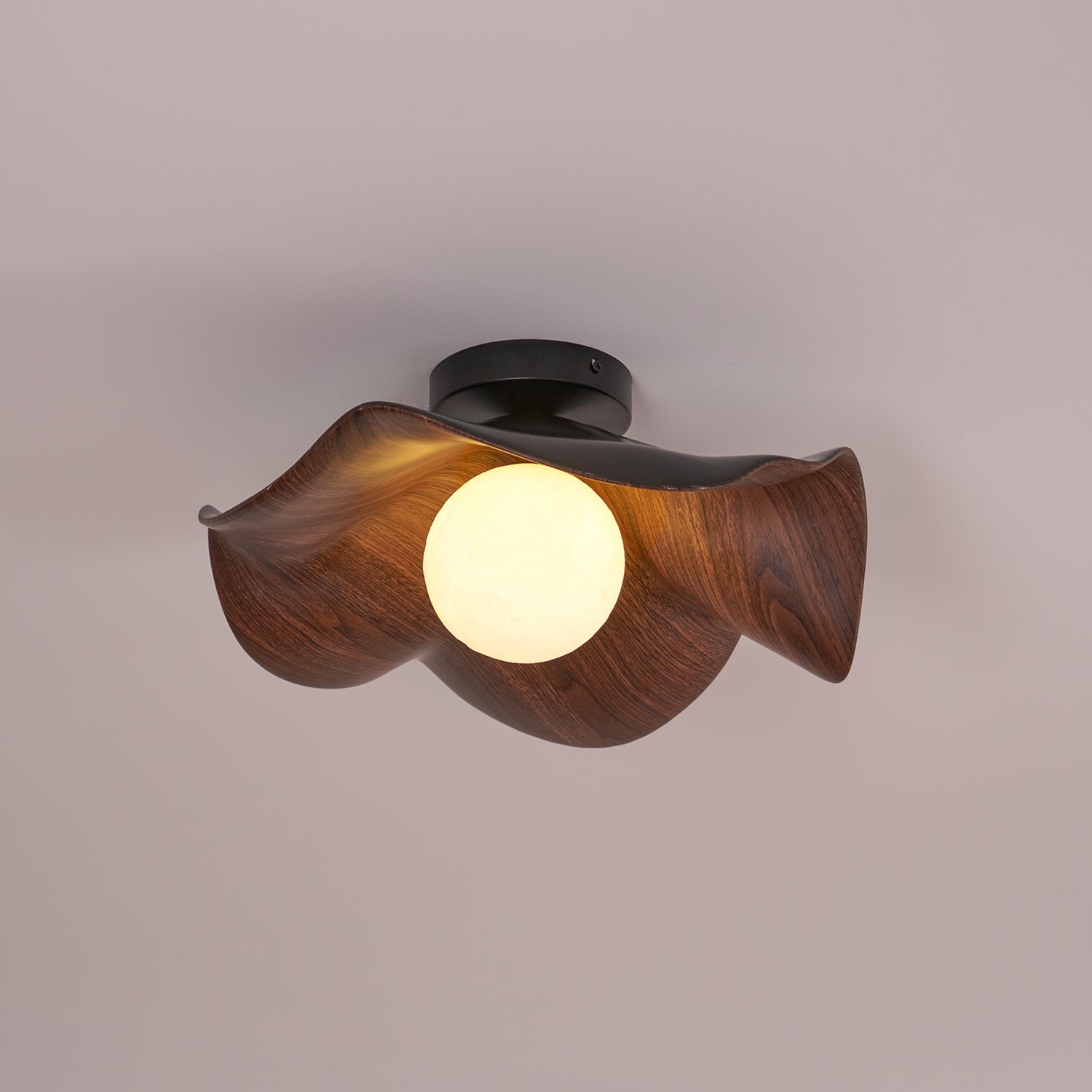 Lanoe Ceiling Light Wood Black&White - Neutralighting