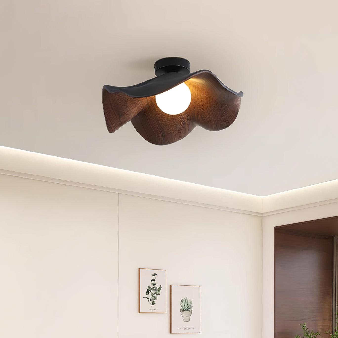 Lanoe Ceiling Light Wood Black&White - Neutralighting