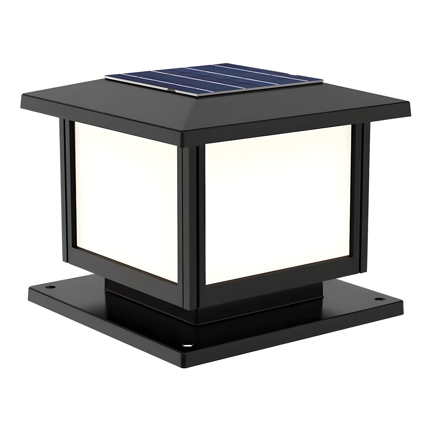 Ray Pavilion-style Square Solar Outdoor Post Light - Neutralighting