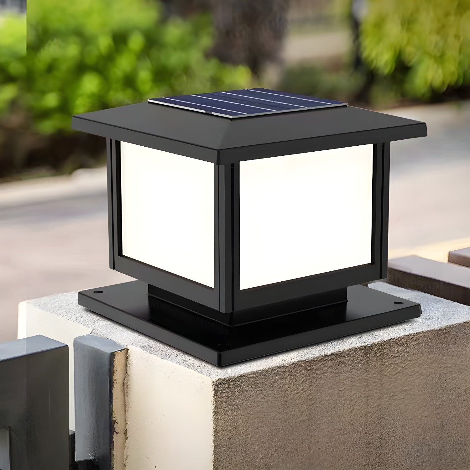 Ray Pavilion-style Square Solar Outdoor Post Light - Neutralighting