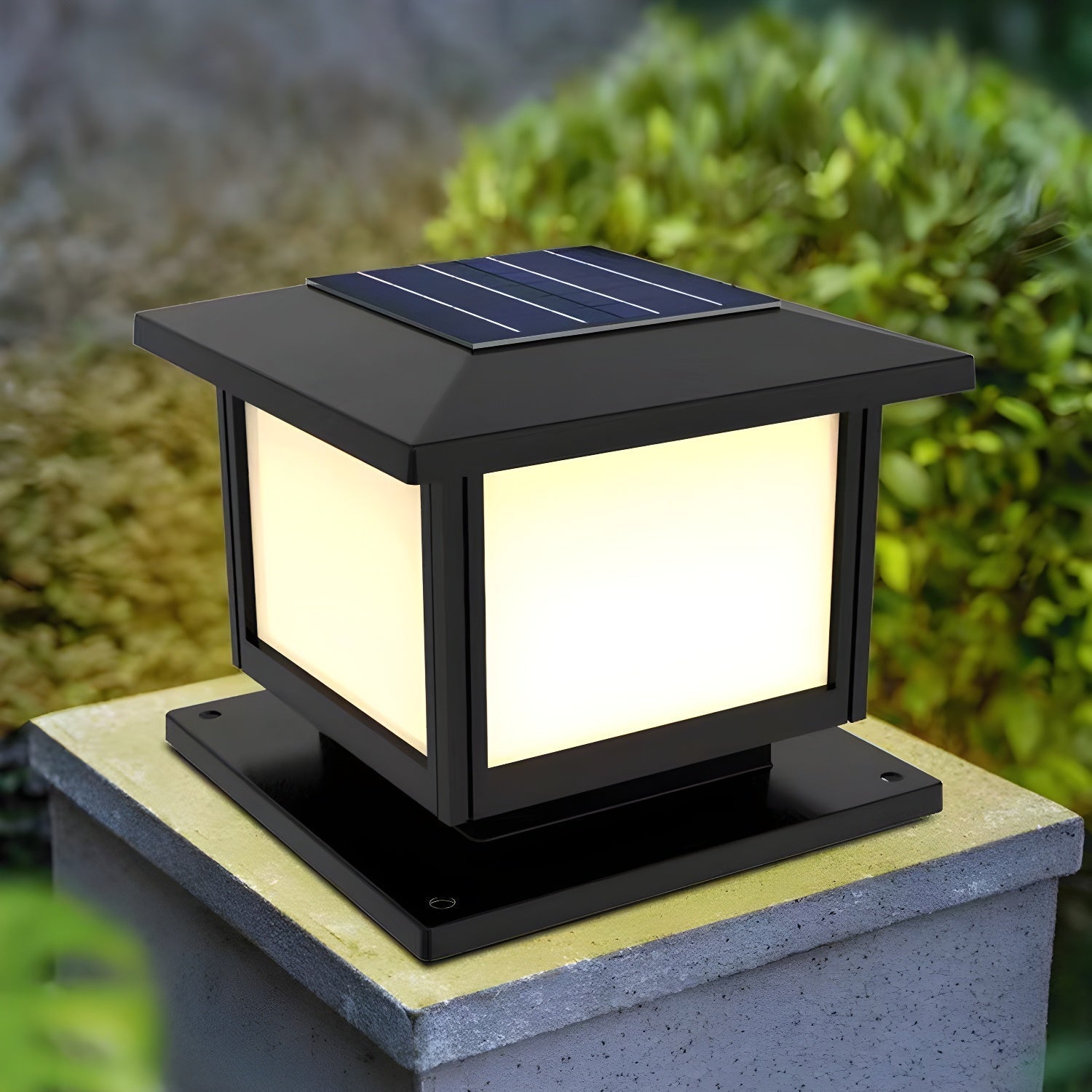 Ray Pavilion-style Square Solar Outdoor Post Light - Neutralighting