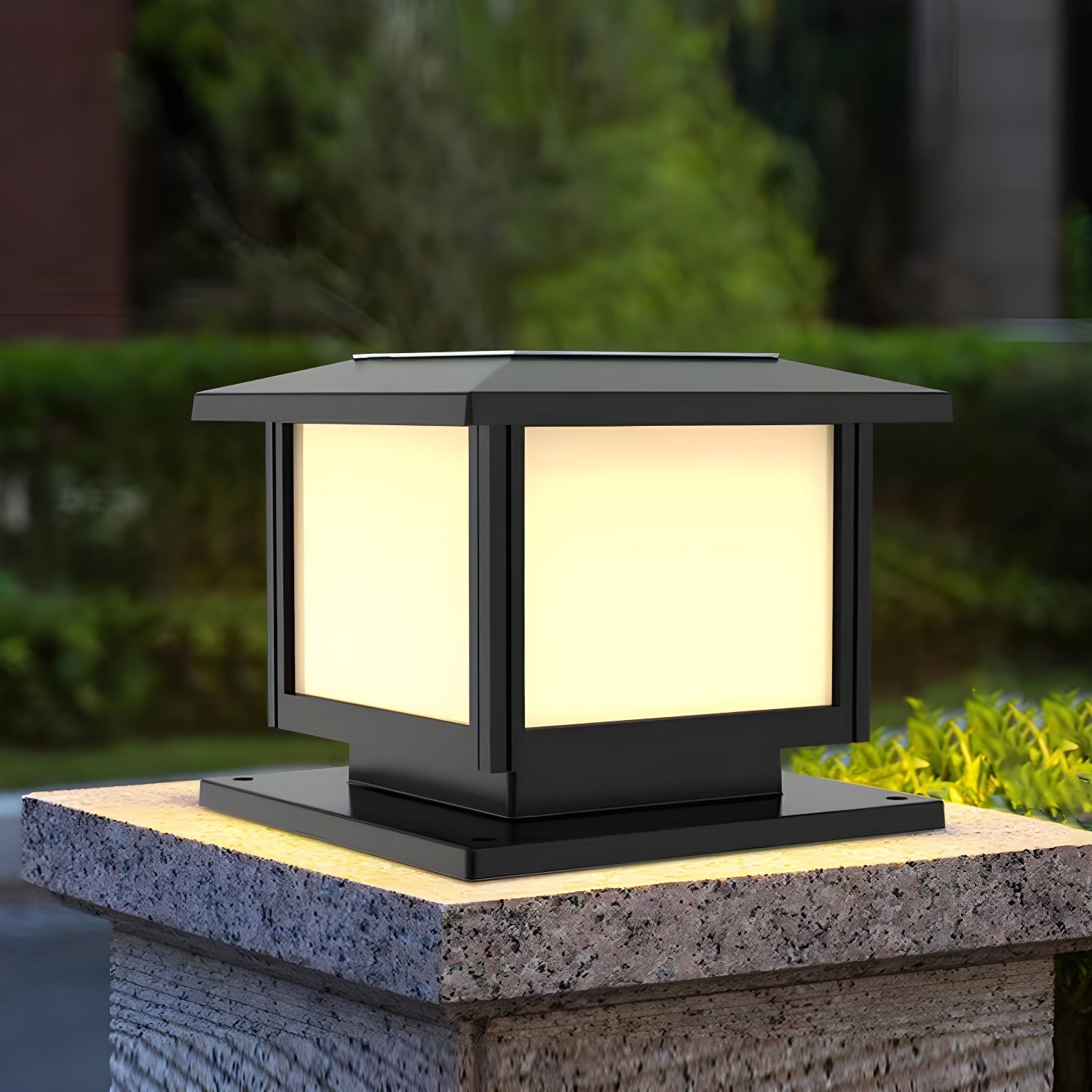 Ray Pavilion-style Square Solar Outdoor Post Light - Neutralighting
