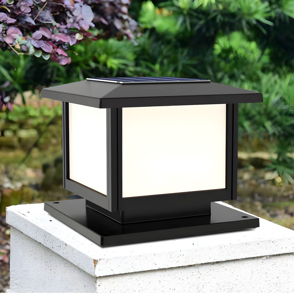 Ray Pavilion-style Square Solar Outdoor Post Light - Neutralighting