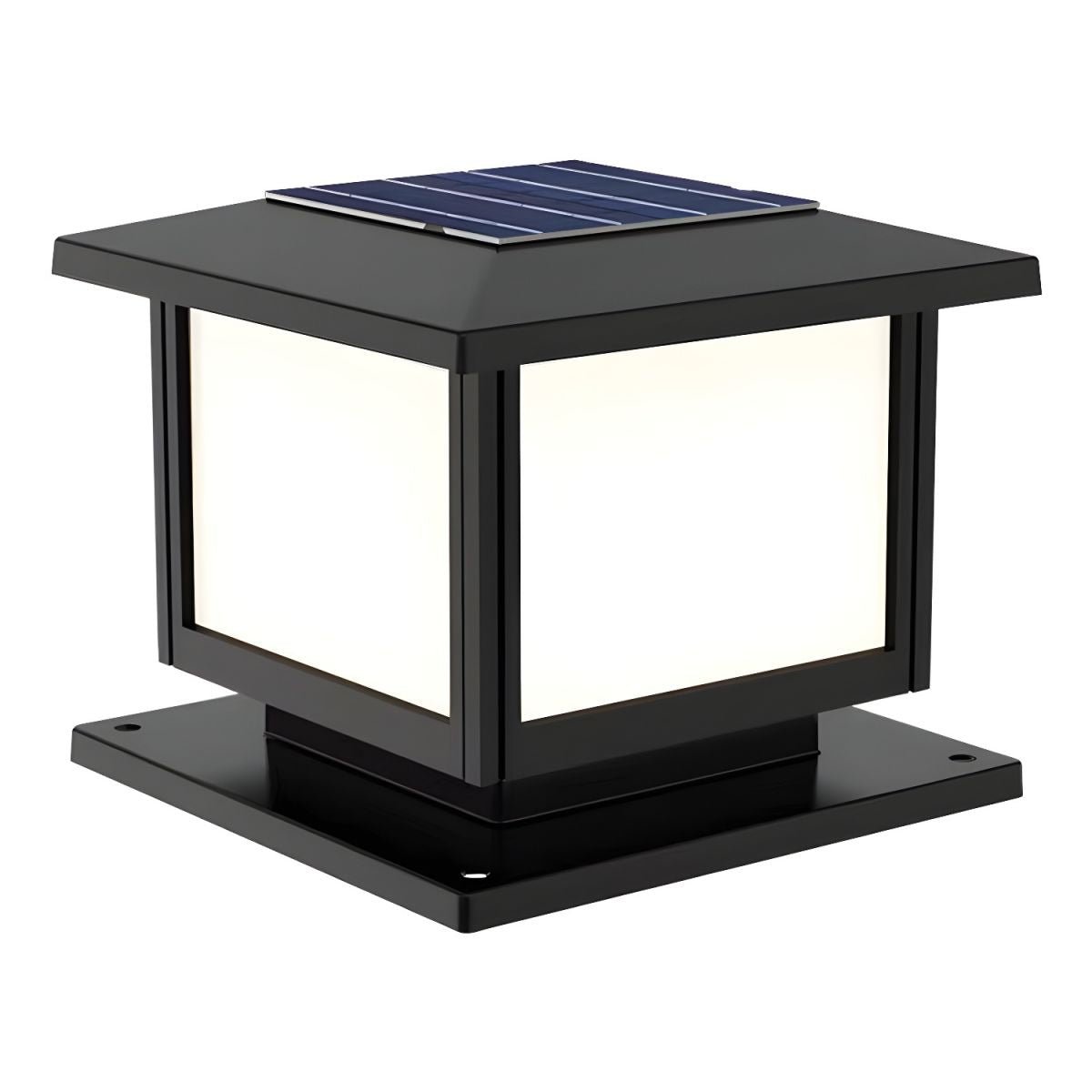 Ray Pavilion-style Square Solar Outdoor Post Light - Neutralighting