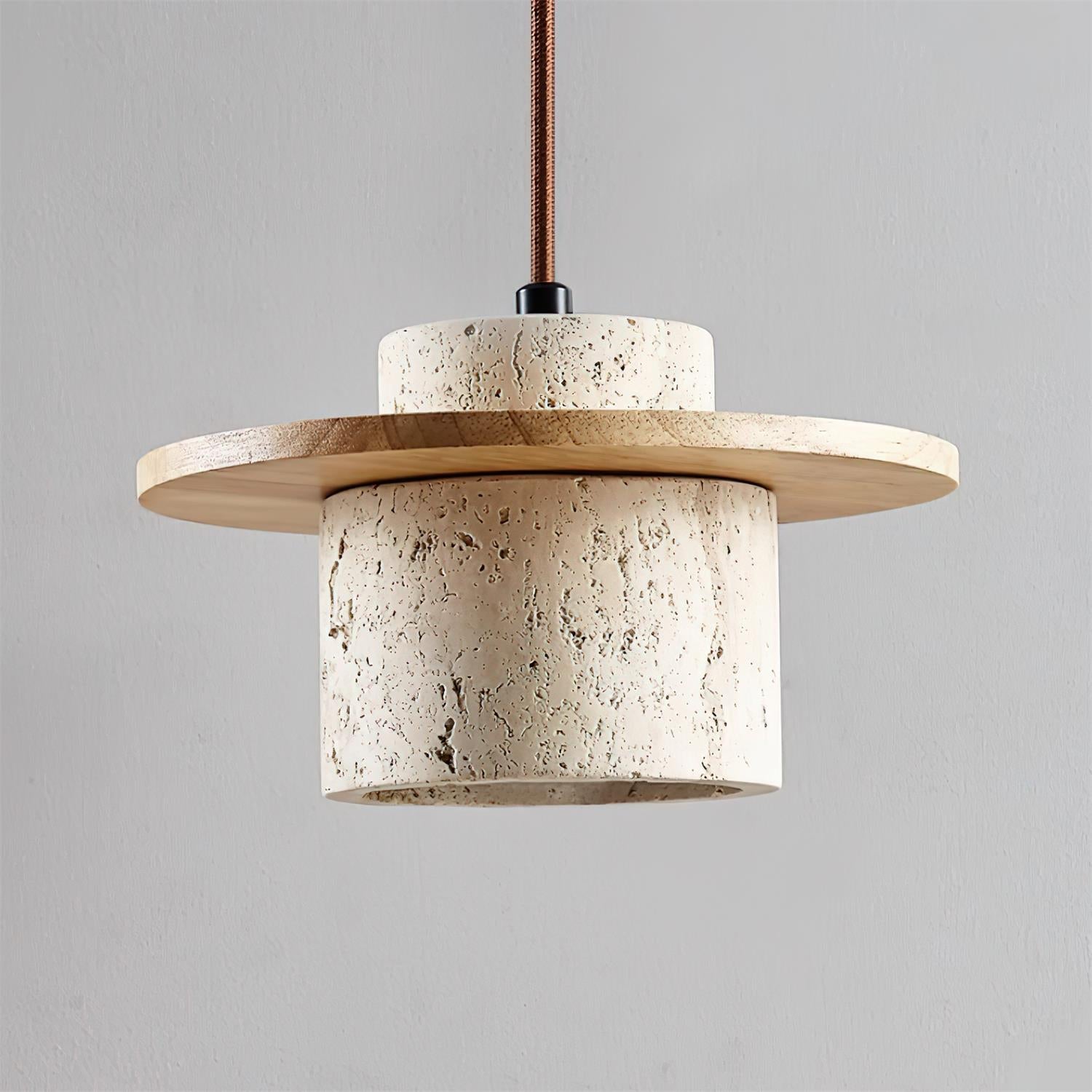 Ritta Wall Lamp Travertine Cylinder Walnut Wood - Neutralighting