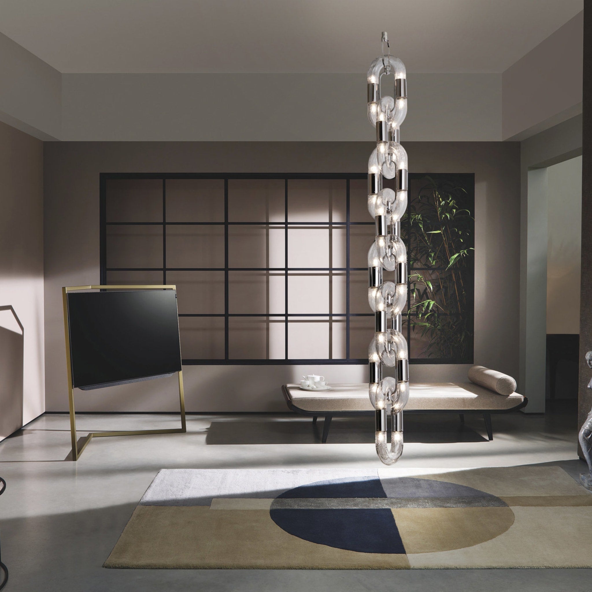Pendant Light Chain Link Modern Acrylic Stainless Steel Hanging Lamp - Neutralighting