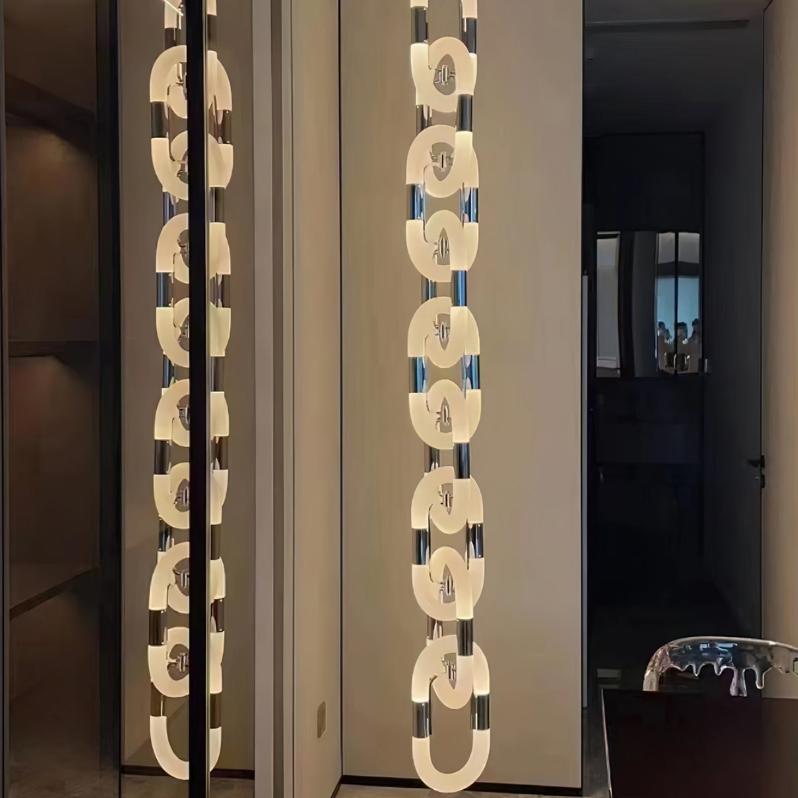 Pendant Light Chain Link Modern Acrylic Stainless Steel Hanging Lamp - Neutralighting