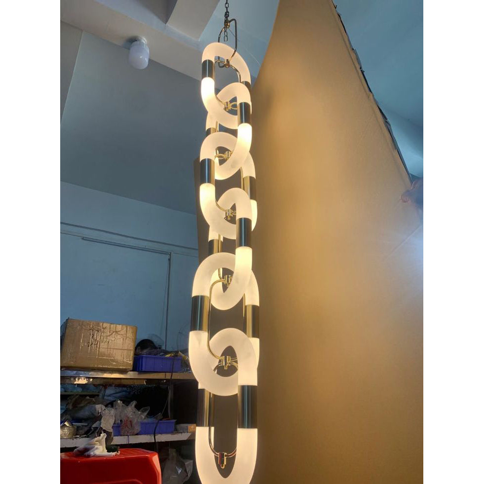 Pendant Light Chain Link Modern Acrylic Stainless Steel Hanging Lamp - Neutralighting