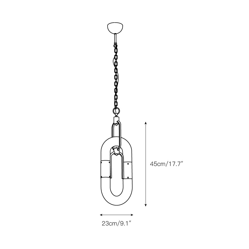Pendant Light Chain Link Modern Acrylic Stainless Steel Hanging Lamp - Neutralighting