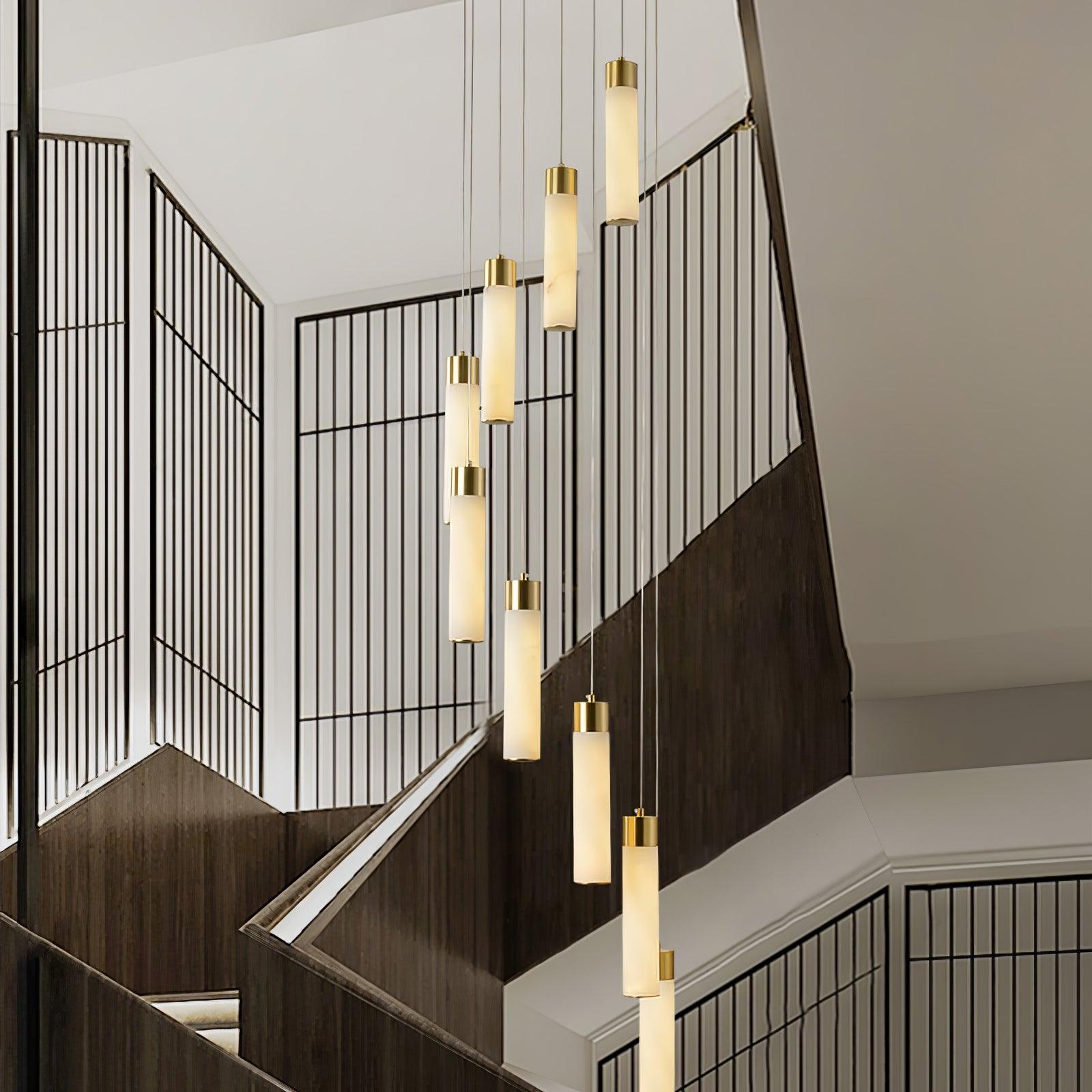 Dike Alabaster Chandelier Staircase - Neutralighting