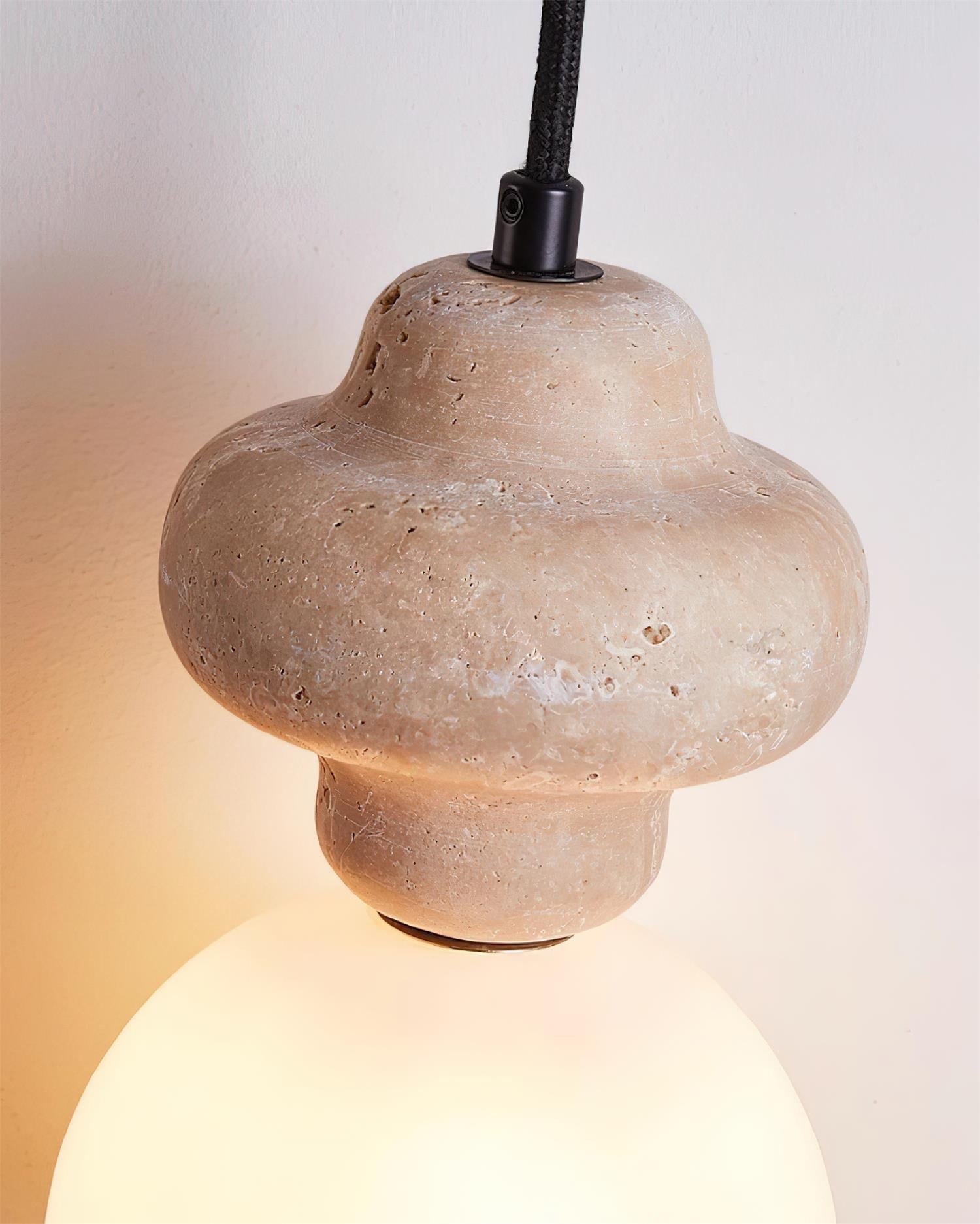 Lunara Travertine Geometric Pendant Light - Neutralighting