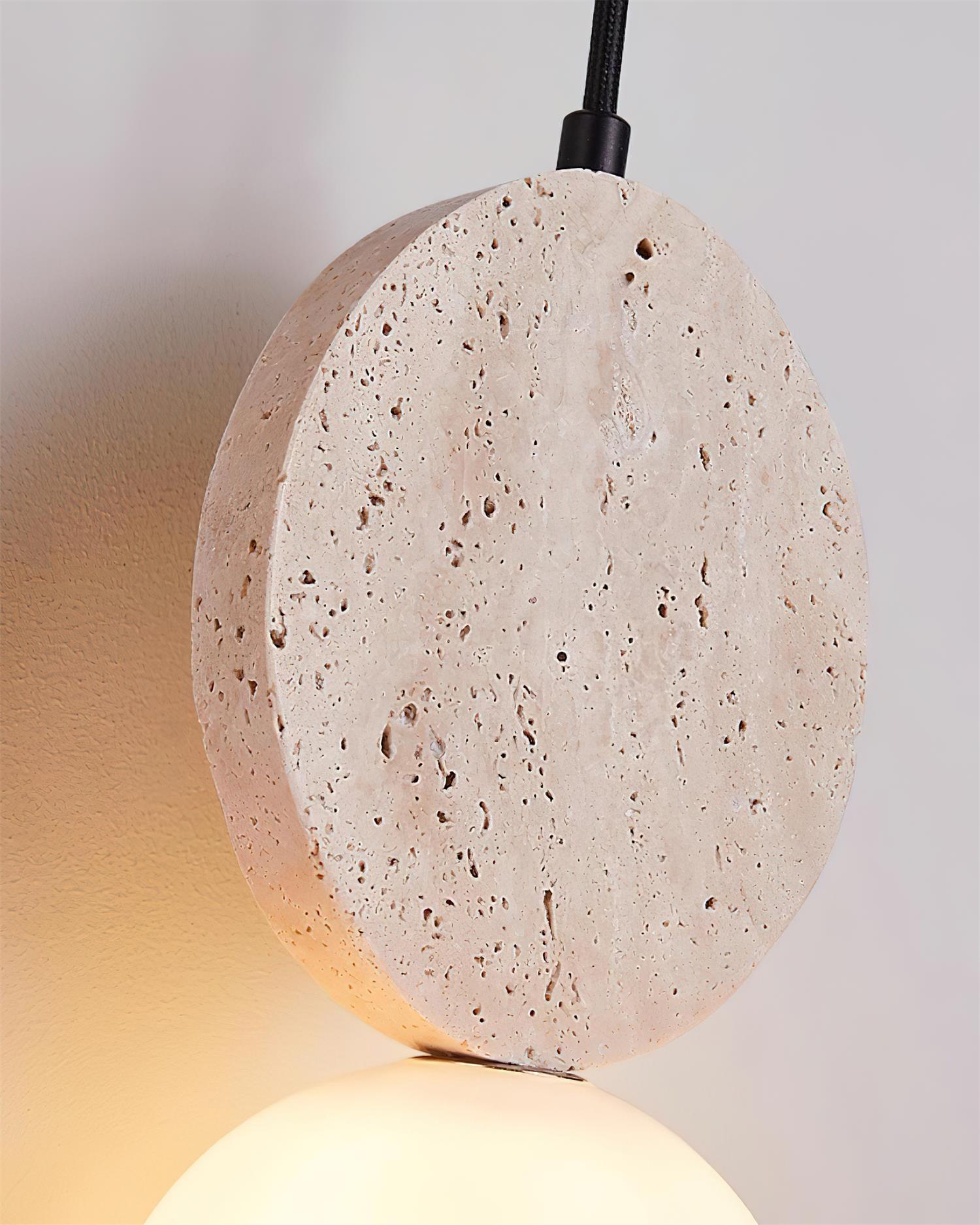 Lunara Travertine Geometric Pendant Light - Neutralighting