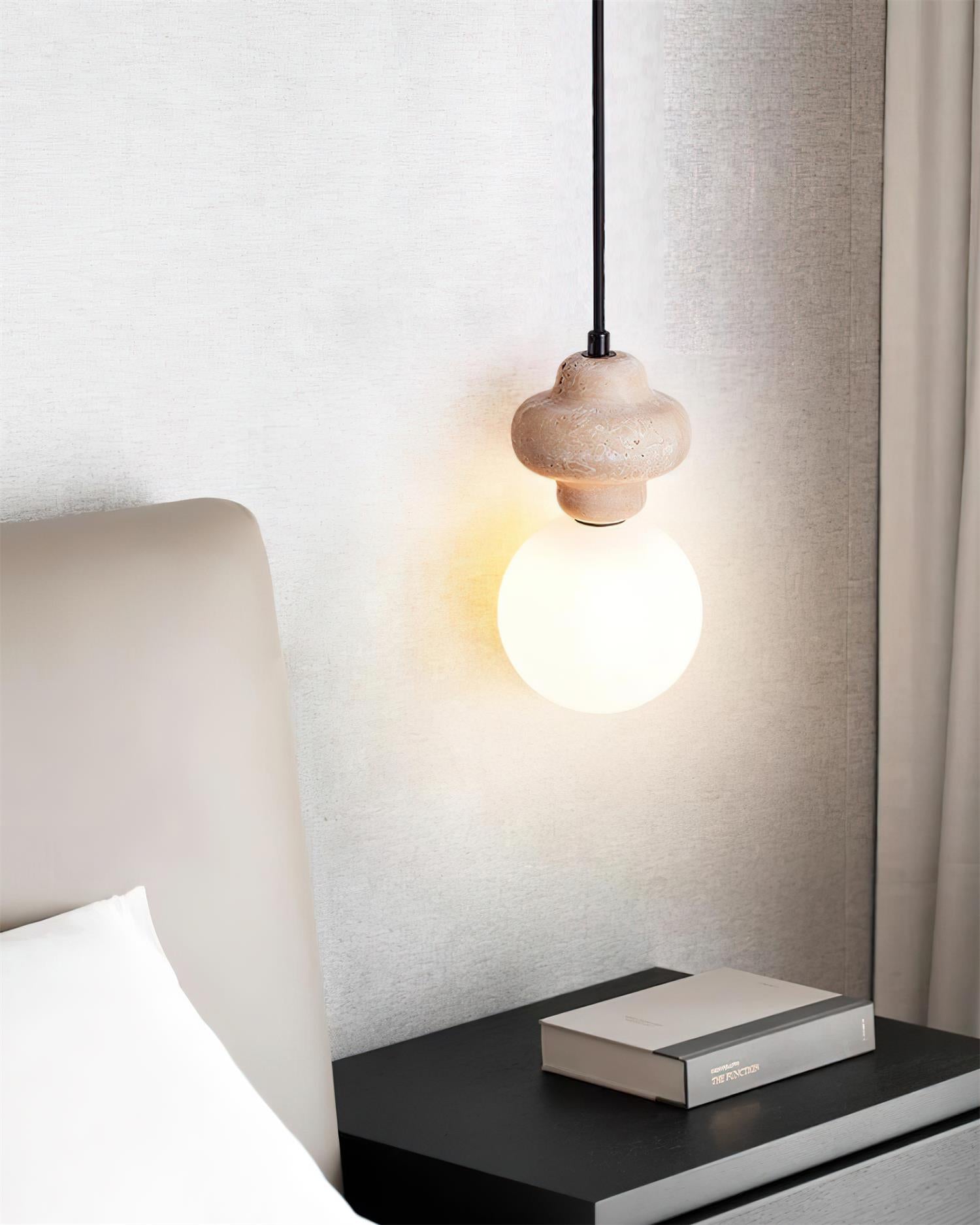 Lunara Travertine Geometric Pendant Light - Neutralighting