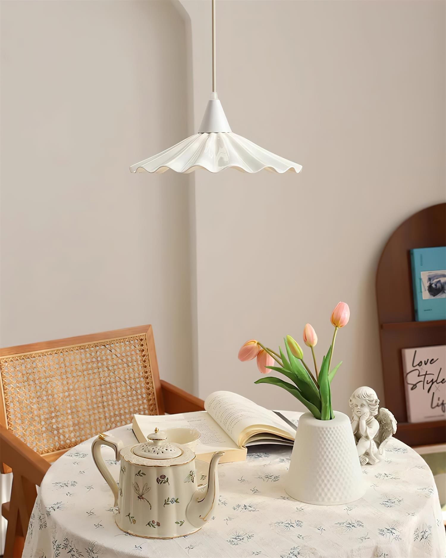 Rivora White Ceramic Pendant Light - Neutralighting