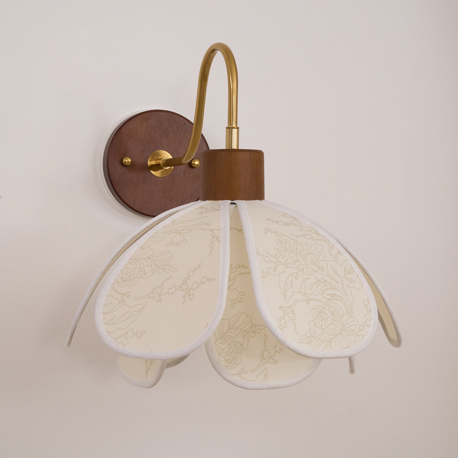 Yuki Wall Lamp Floral Wood Fabirc - Neutralighting