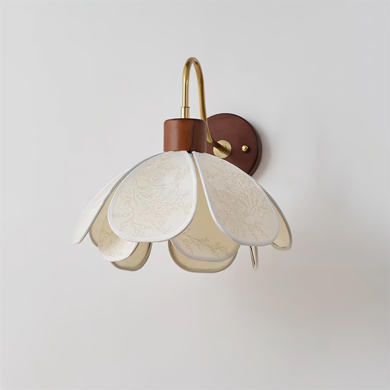 Florayne Vintage Floral Glass Wall Lamp - Neutralighting