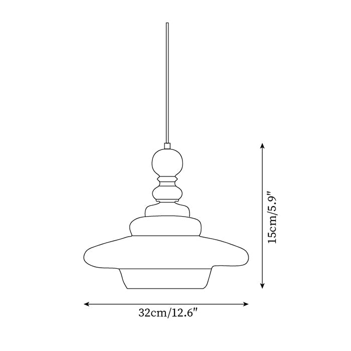 Pendant Lamp Yellow Glass with Walnut Wood Accent Retro - Neutralighting