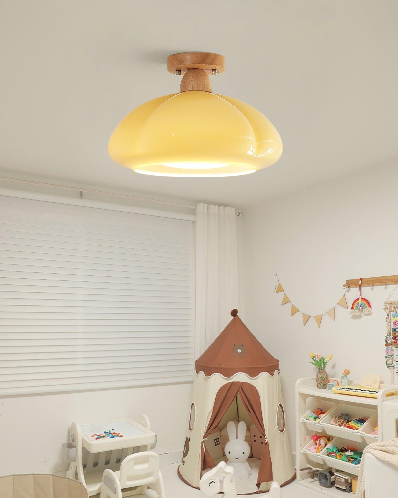 Ambrina Amber Glass Semi Flush Mount Ceiling Light - Neutralighting
