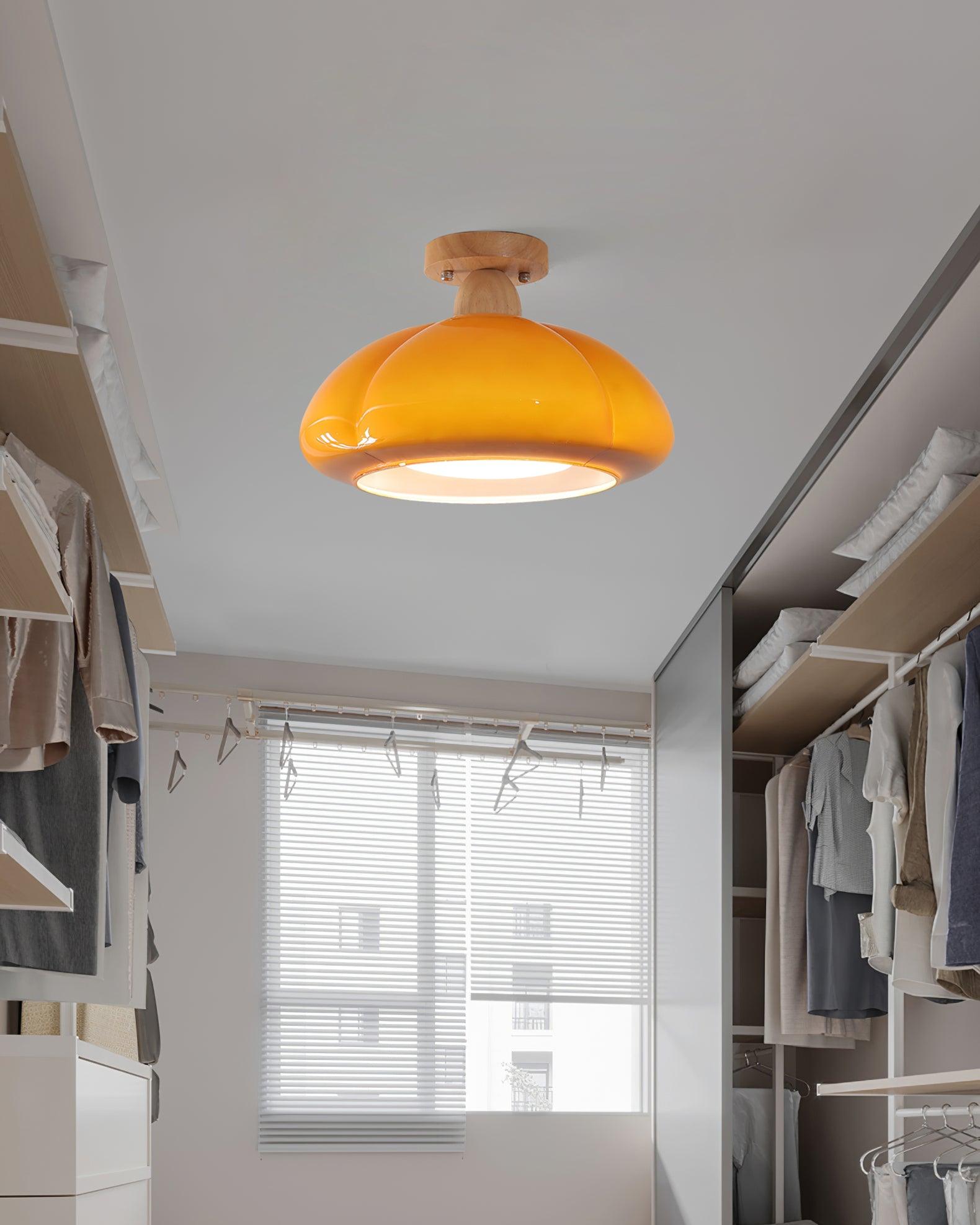 Ambrina Amber Glass Semi Flush Mount Ceiling Light - Neutralighting