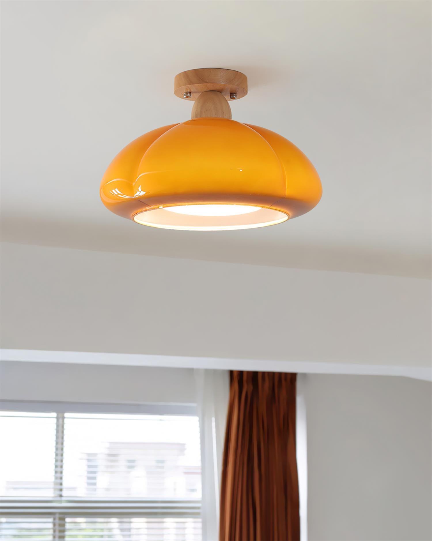 Ambrina Amber Glass Semi Flush Mount Ceiling Light - Neutralighting