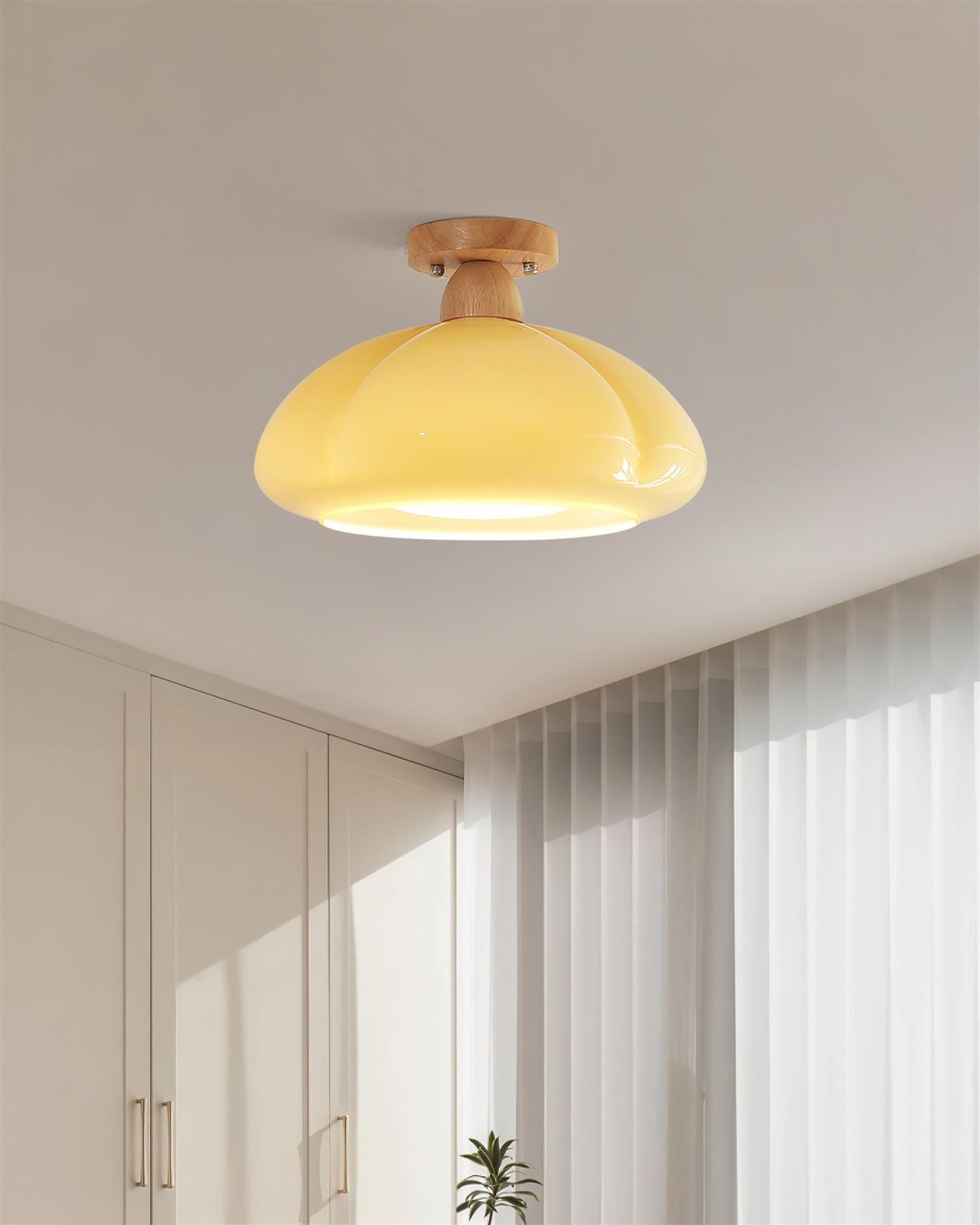 Ambrina Amber Glass Semi Flush Mount Ceiling Light - Neutralighting