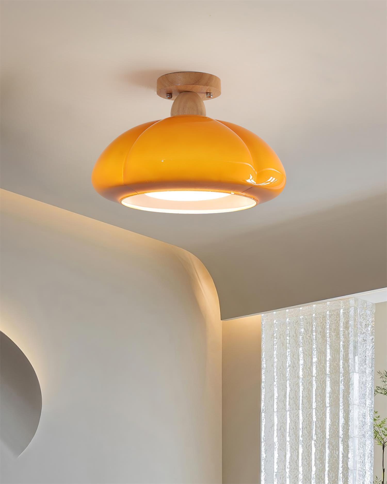 Ambrina Amber Glass Semi Flush Mount Ceiling Light - Neutralighting