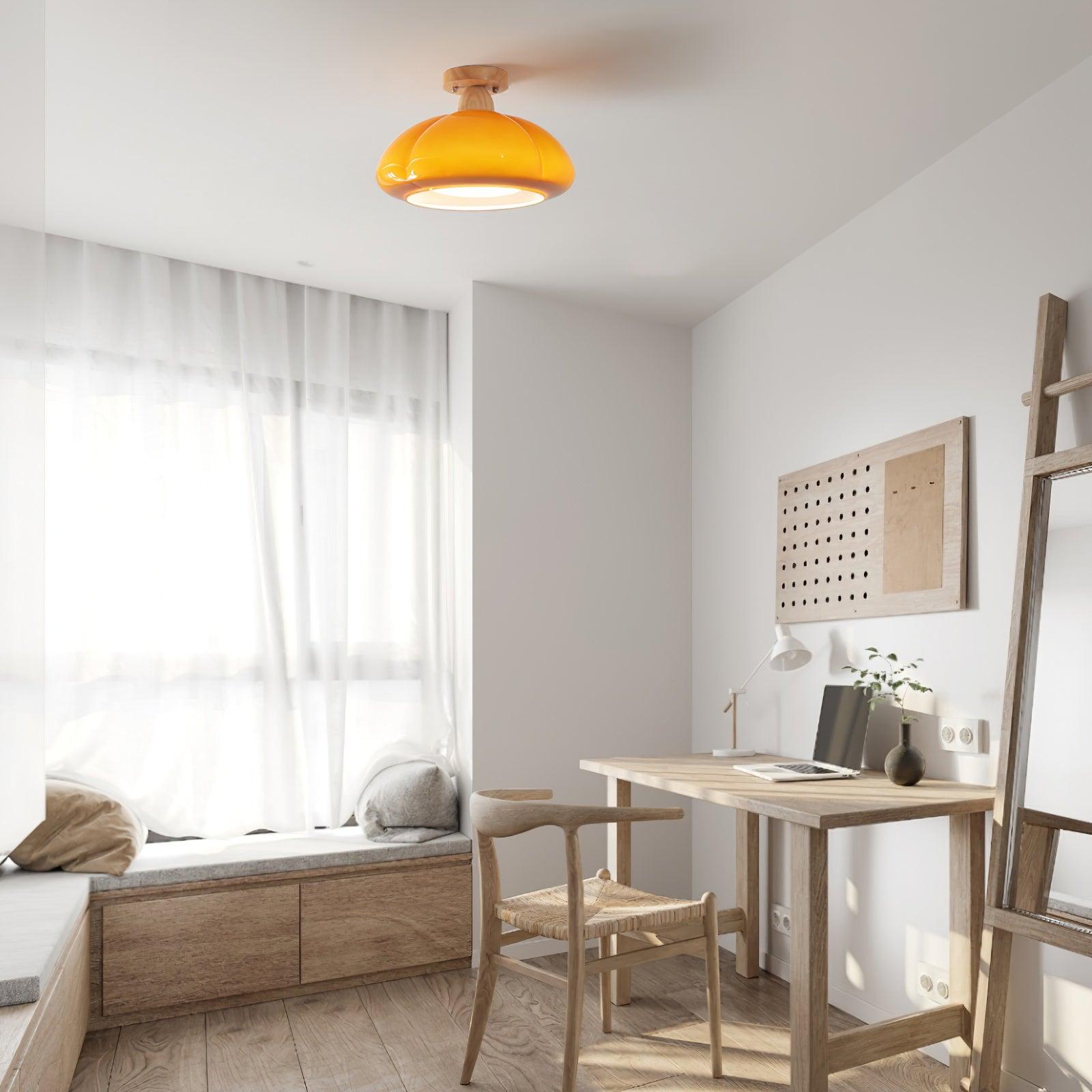 Ambrina Amber Glass Semi Flush Mount Ceiling Light - Neutralighting