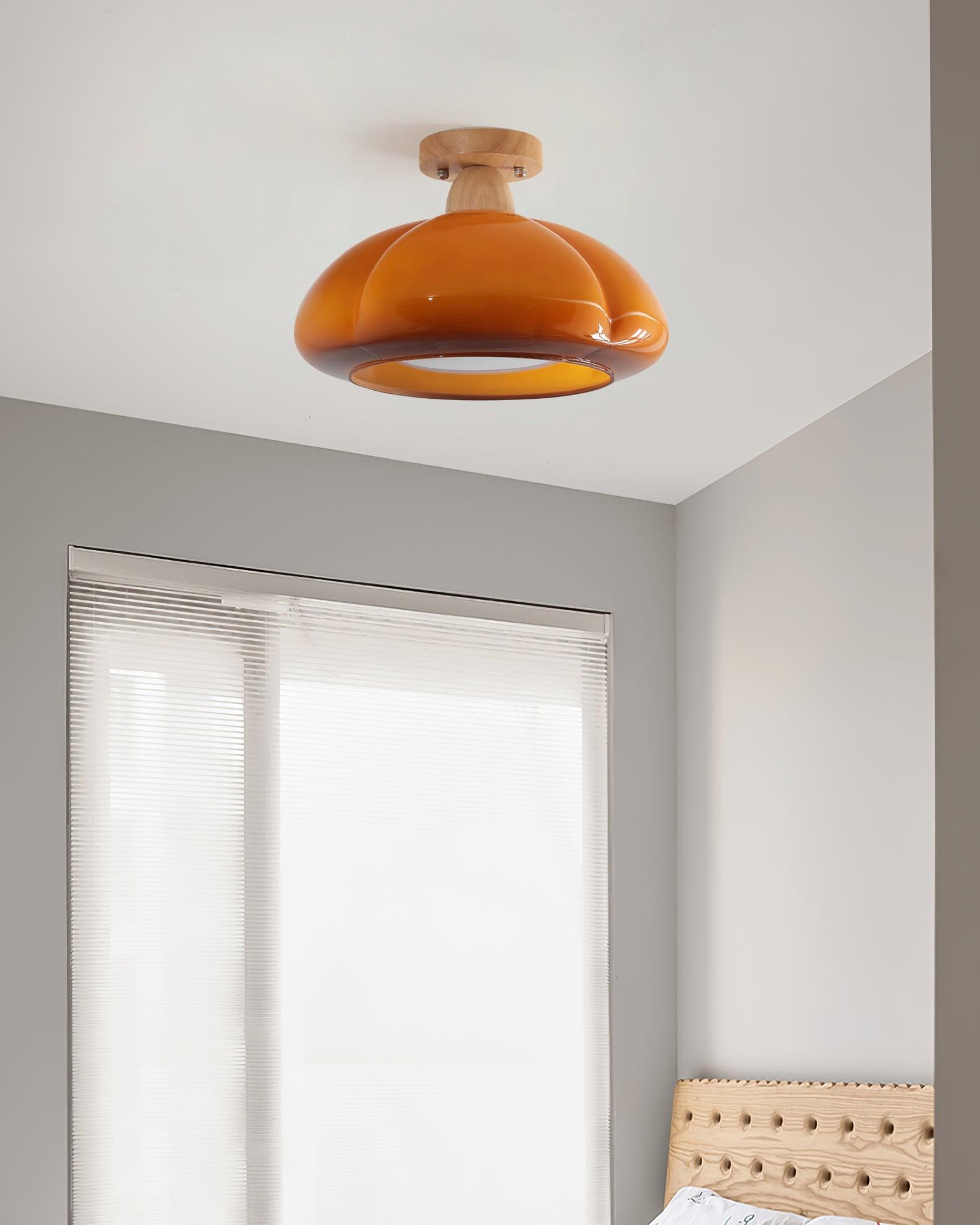 Ambrina Amber Glass Semi Flush Mount Ceiling Light - Neutralighting
