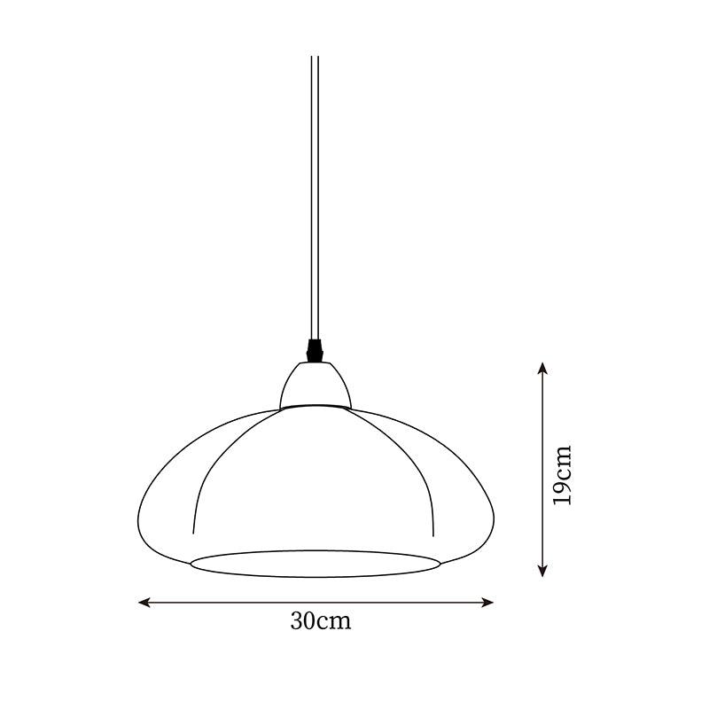 Pendant Lamp Rounded Glass Shade Wood Accent Playful Modern Touch - Neutralighting