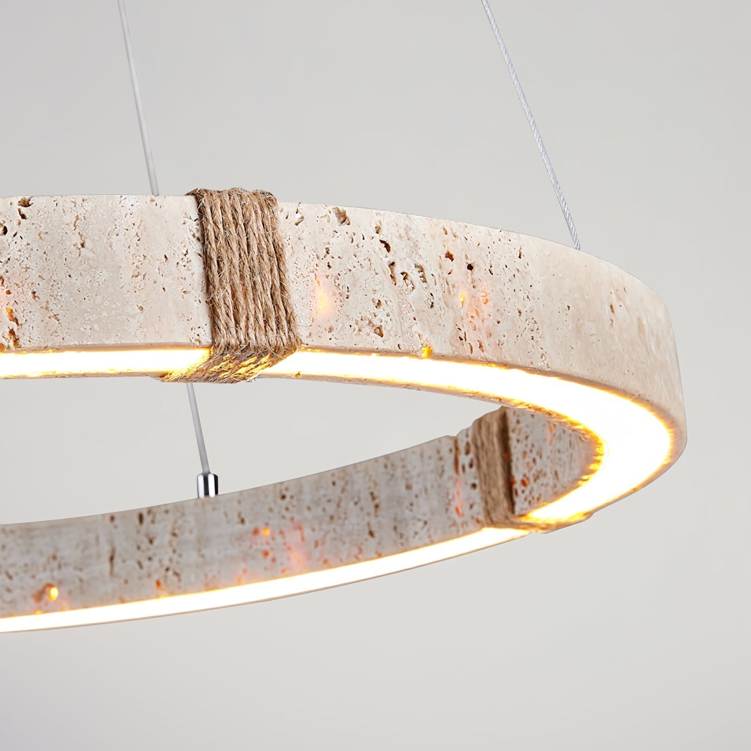 Ritta Ring Travertine Pendant Light - Neutralighting