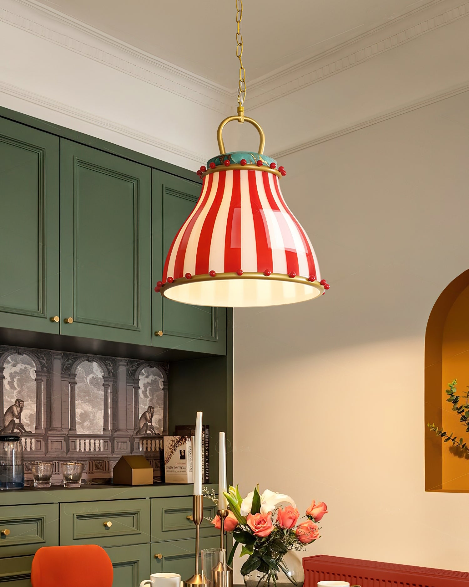 Red and white stripes Glass Pendant Lamp - Neutralighting
