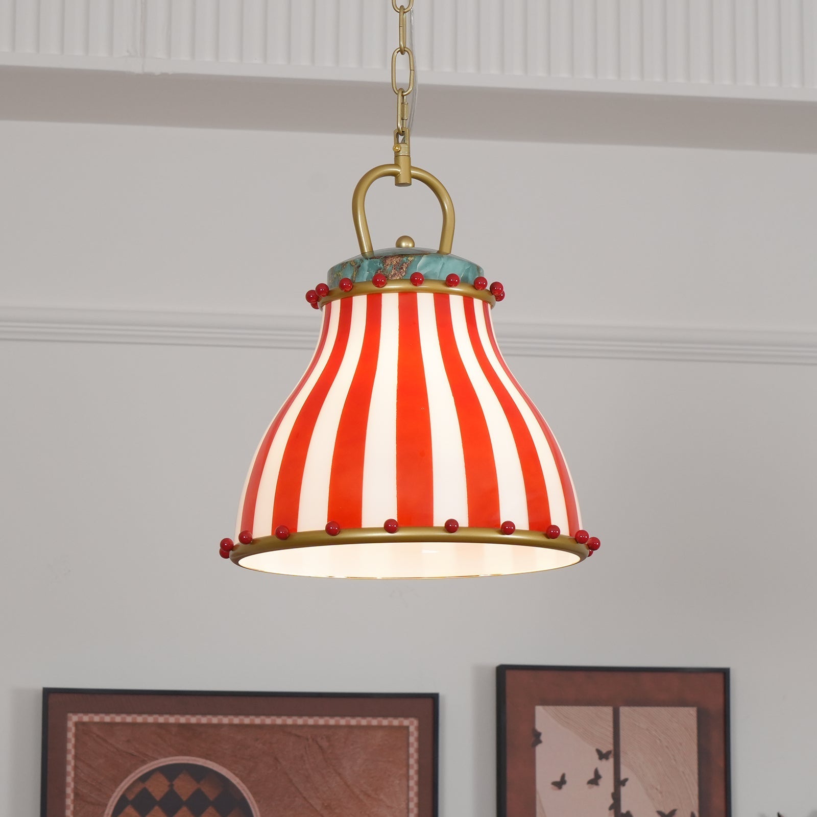Red and white stripes Glass Pendant Lamp - Neutralighting