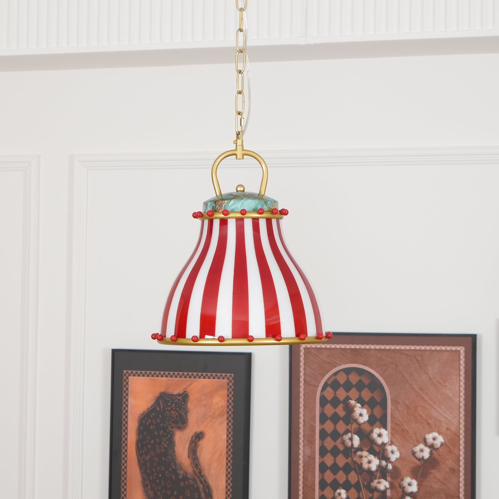 Red and white stripes Glass Pendant Lamp - Neutralighting