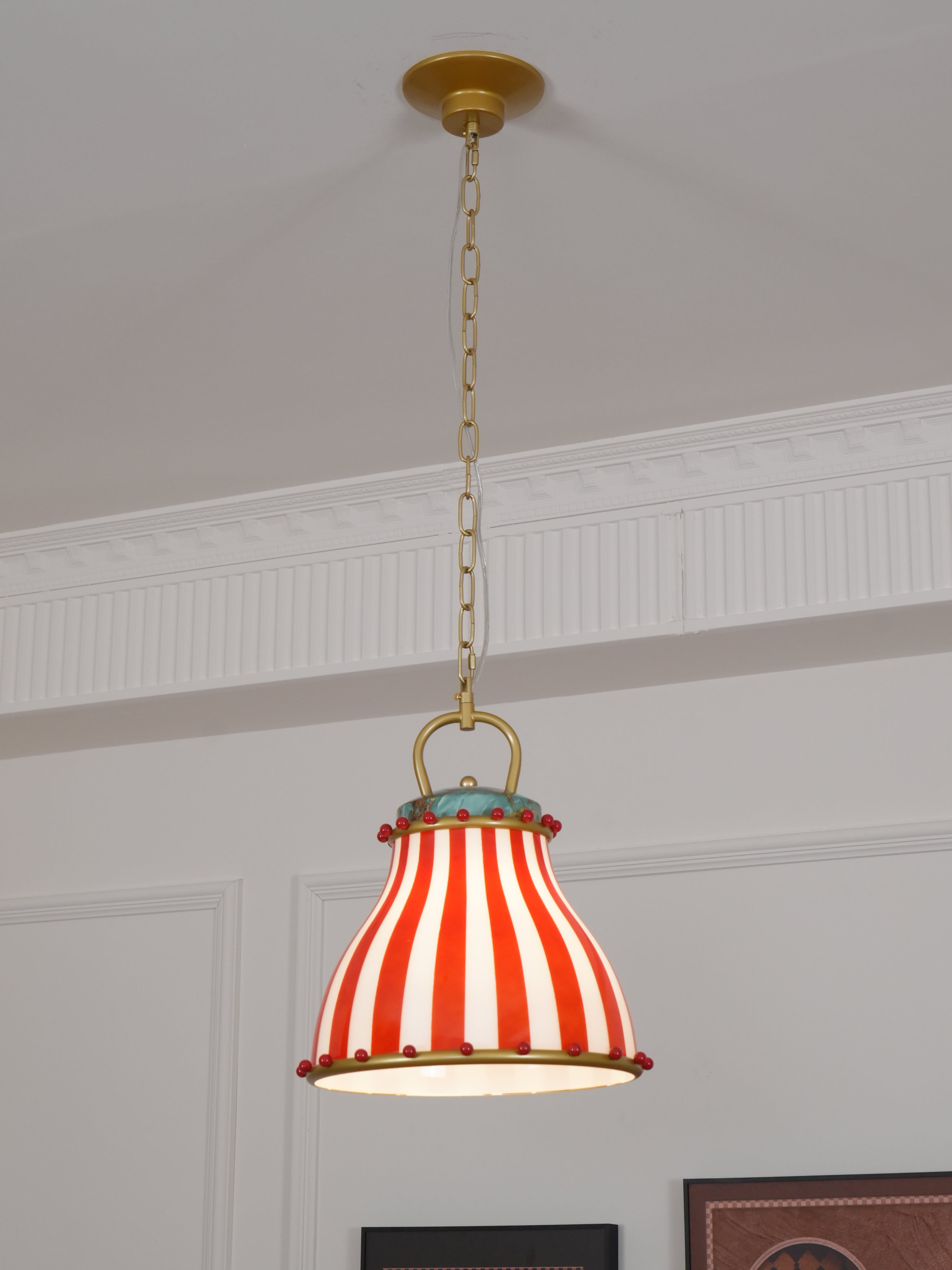 Red and white stripes Glass Pendant Lamp - Neutralighting