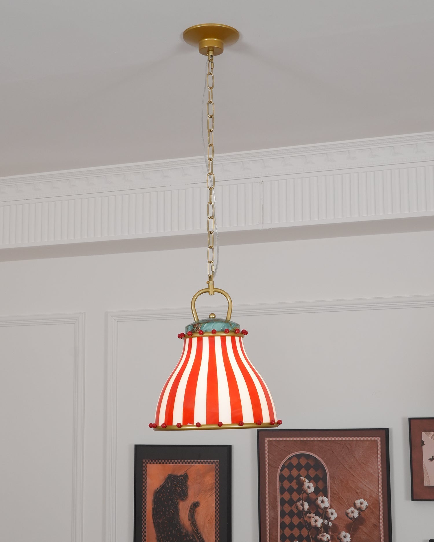 Red and white stripes Glass Pendant Lamp - Neutralighting
