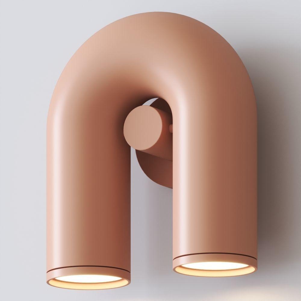 Arisha Wall Lamp U-shaped Design LED Metal, Black/Blue/Gray/Red, Bedroom - Neutralighting