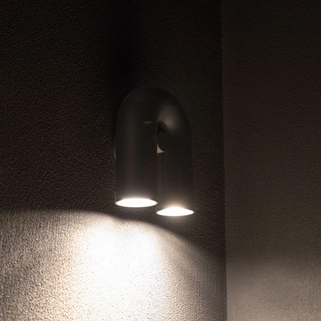 Arisha Wall Lamp U-shaped Design LED Metal, Black/Blue/Gray/Red, Bedroom - Neutralighting