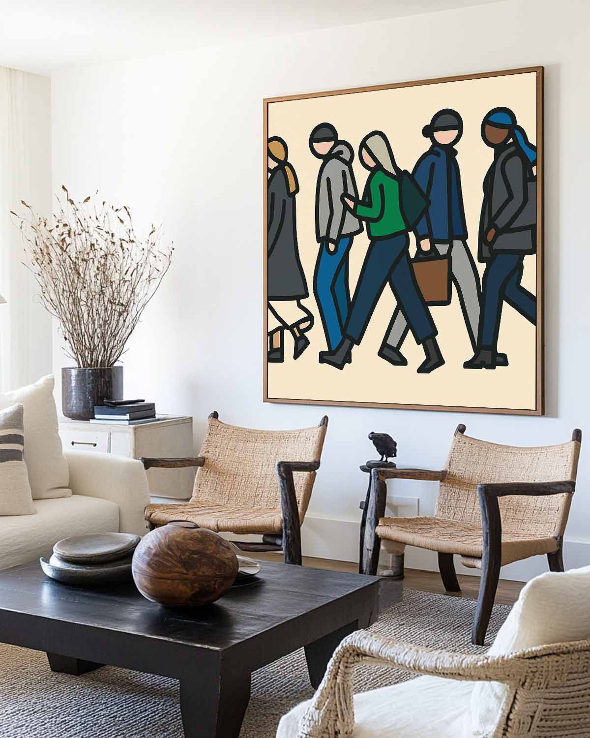 Urban Commuter Pop Art Painting Bold Line