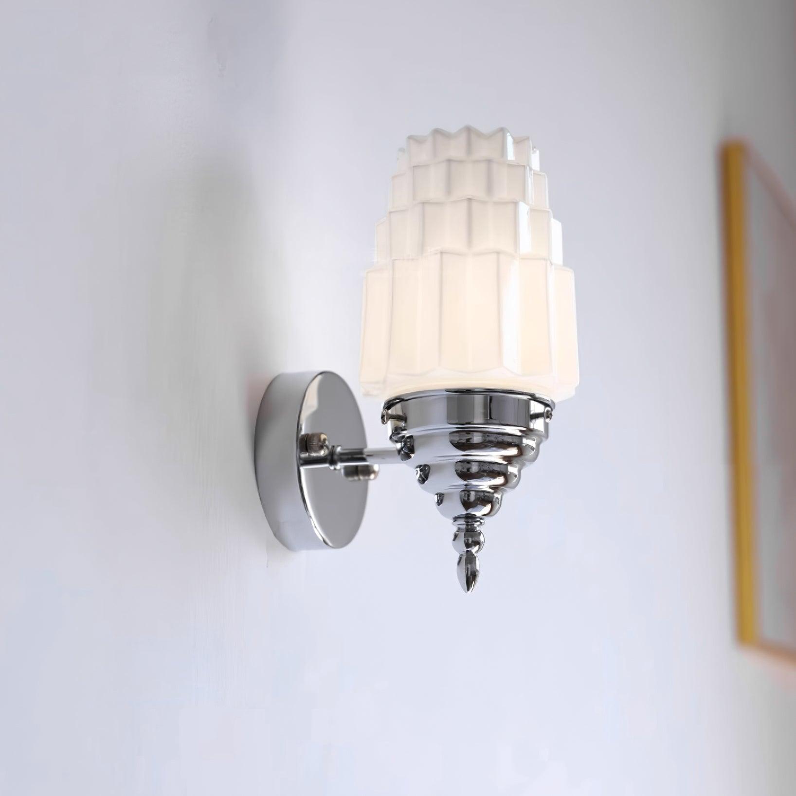 Wall Lamp Metal Body Glass Cylinder Shade Art Deco Bedroom - Neutralighting