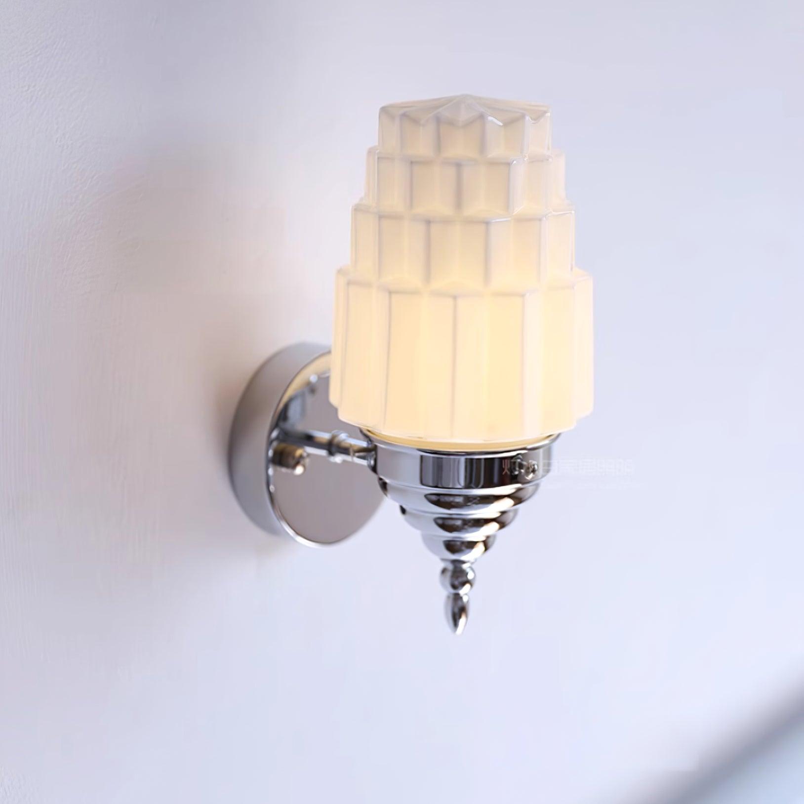 Wall Lamp Metal Body Glass Cylinder Shade Art Deco Bedroom - Neutralighting