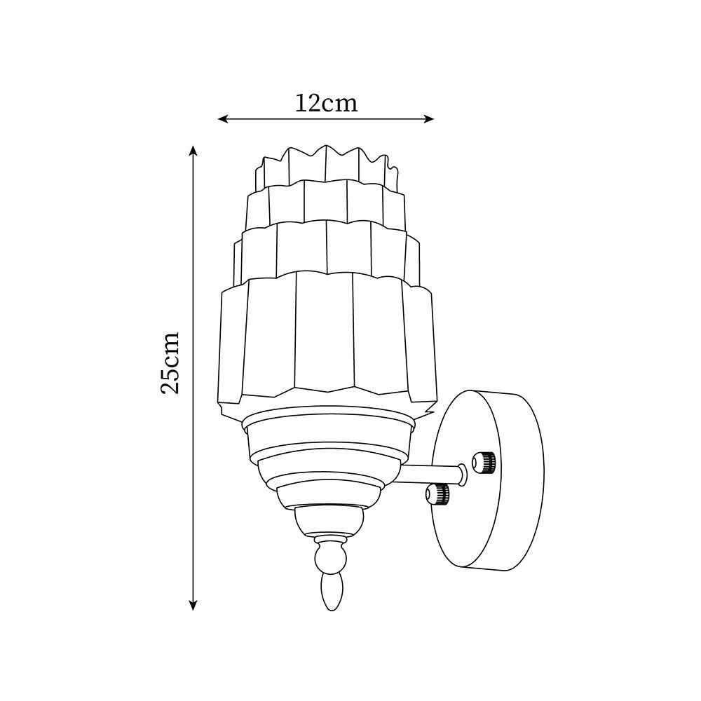 Wall Lamp Metal Body Glass Cylinder Shade Art Deco Bedroom - Neutralighting