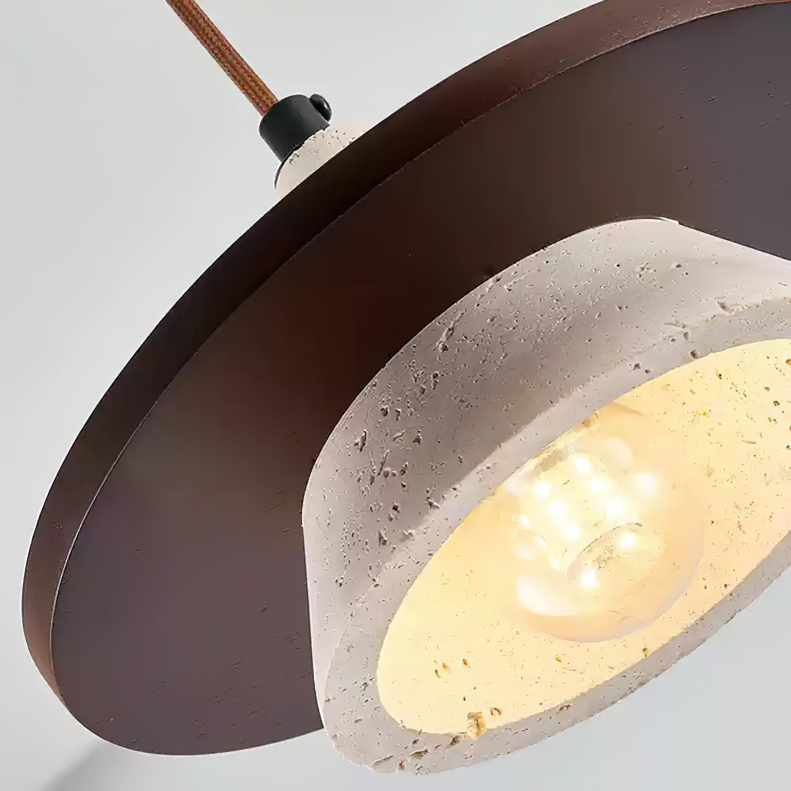 Ritta Pendant Light Wooen Disc Travertine - Neutralighting