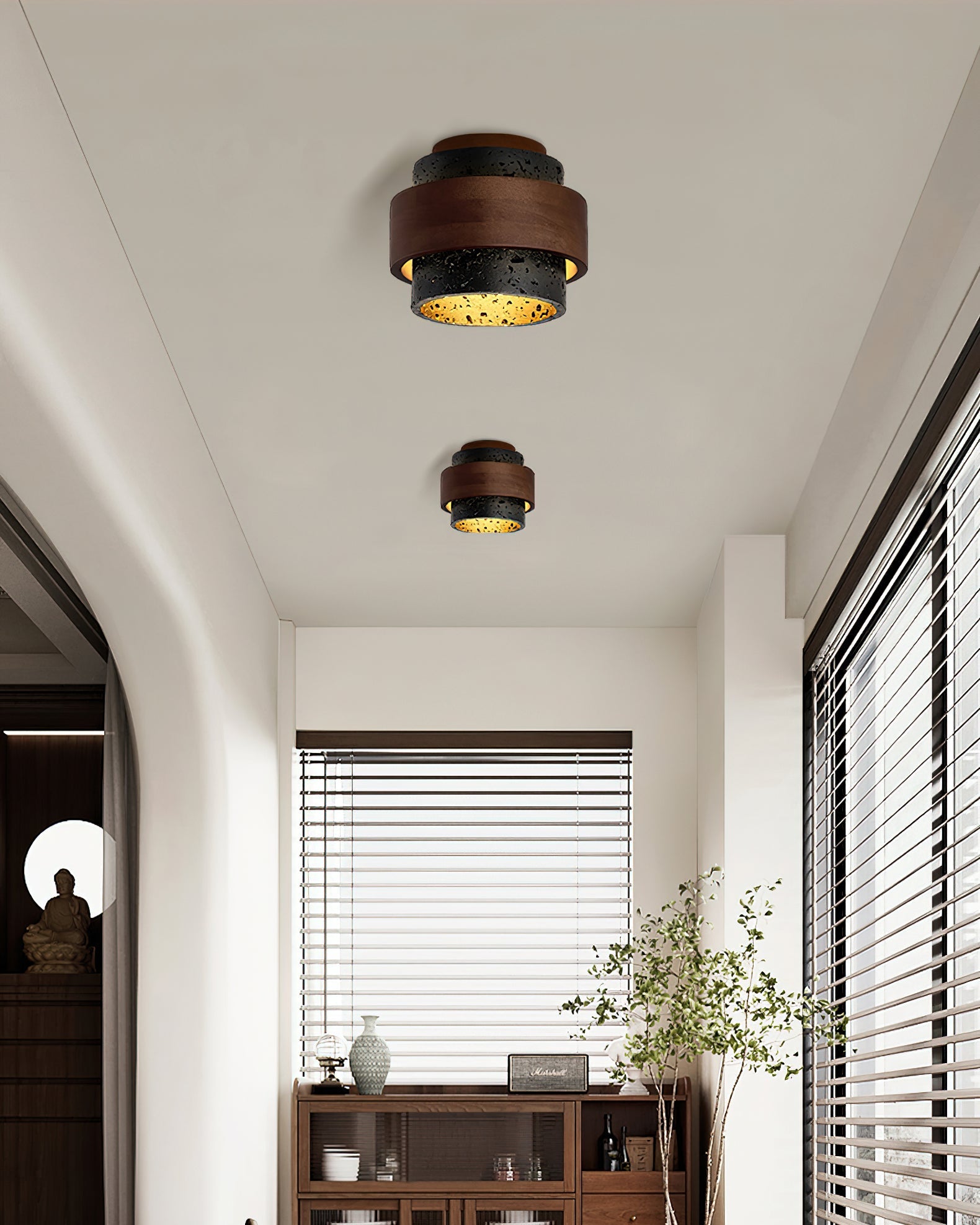 Ritta Black Travertine Ceiling Light - Neutralighting