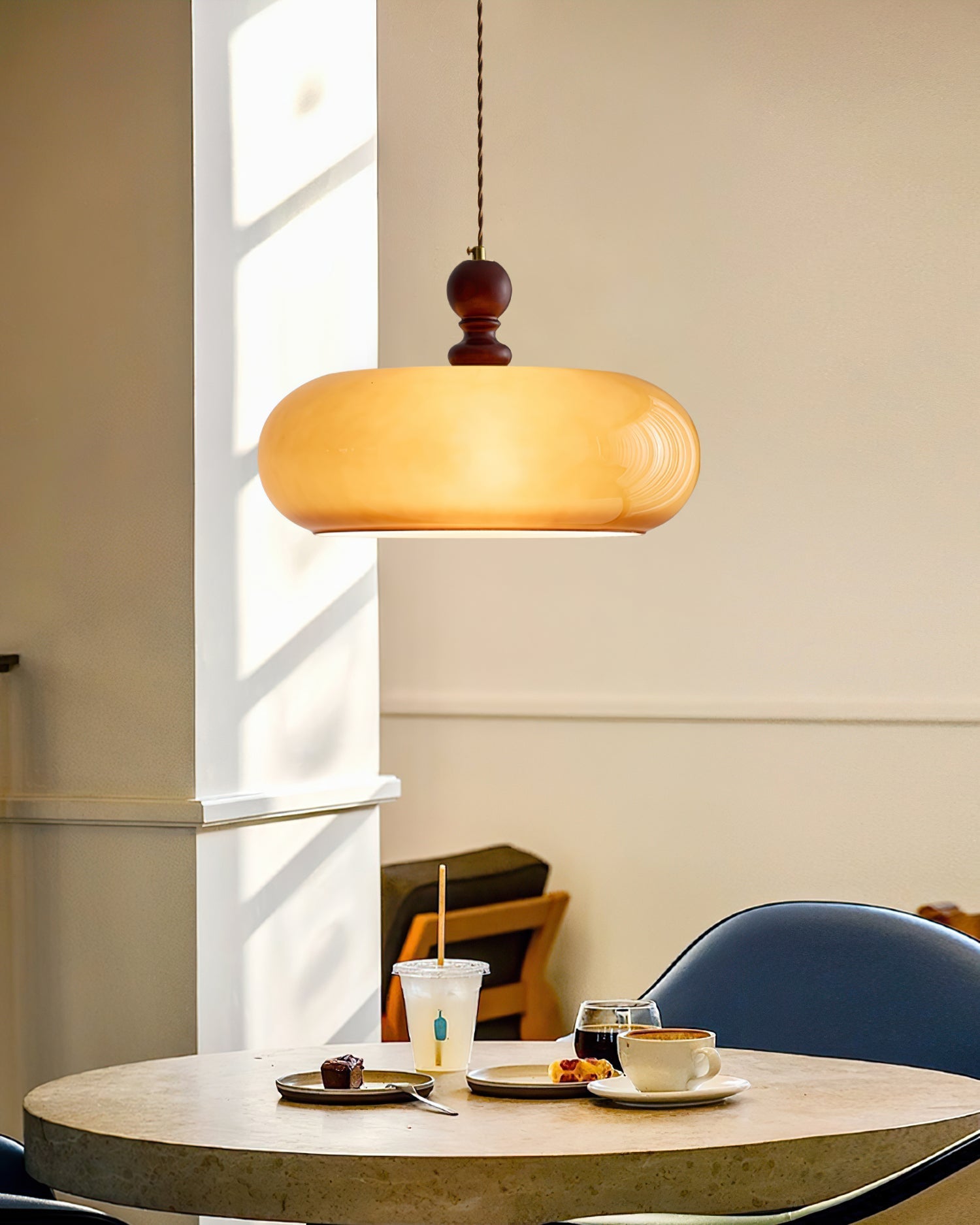 Eldom Amber Glass Shade Pendant Light - Neutralighting