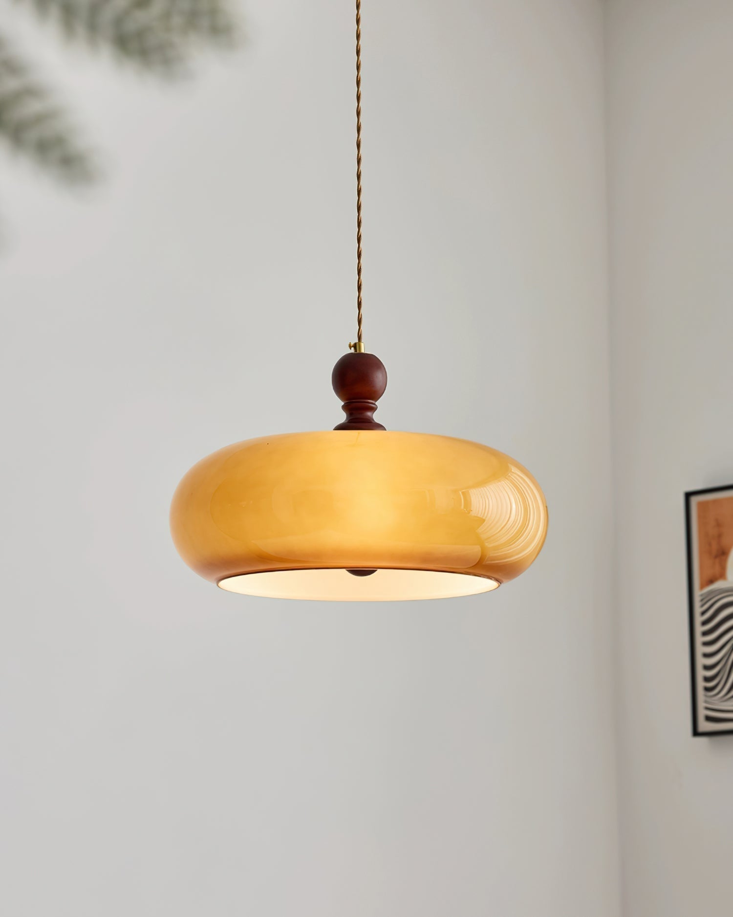 Eldom Amber Glass Shade Pendant Light - Neutralighting