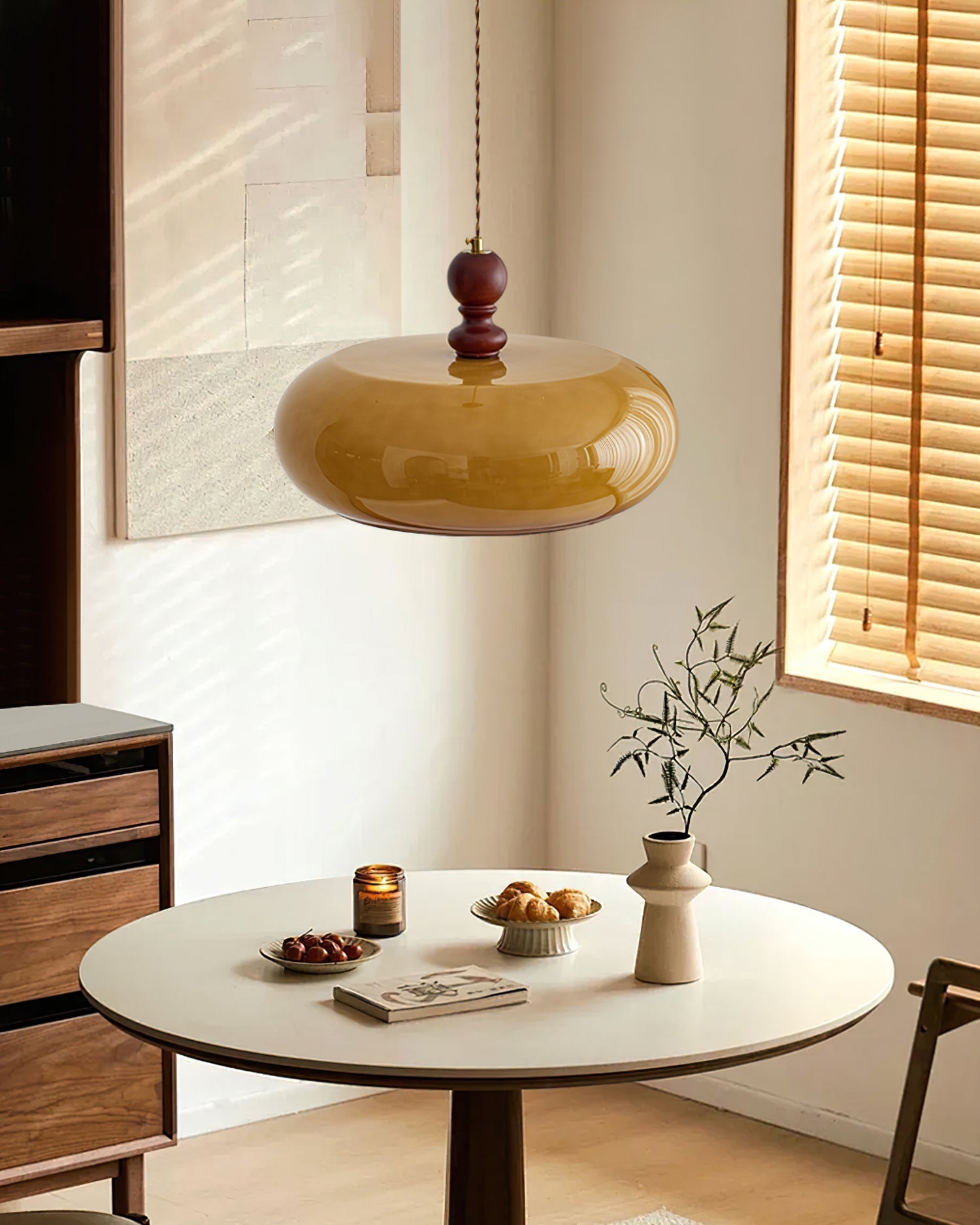 Eldom Amber Glass Shade Pendant Light - Neutralighting