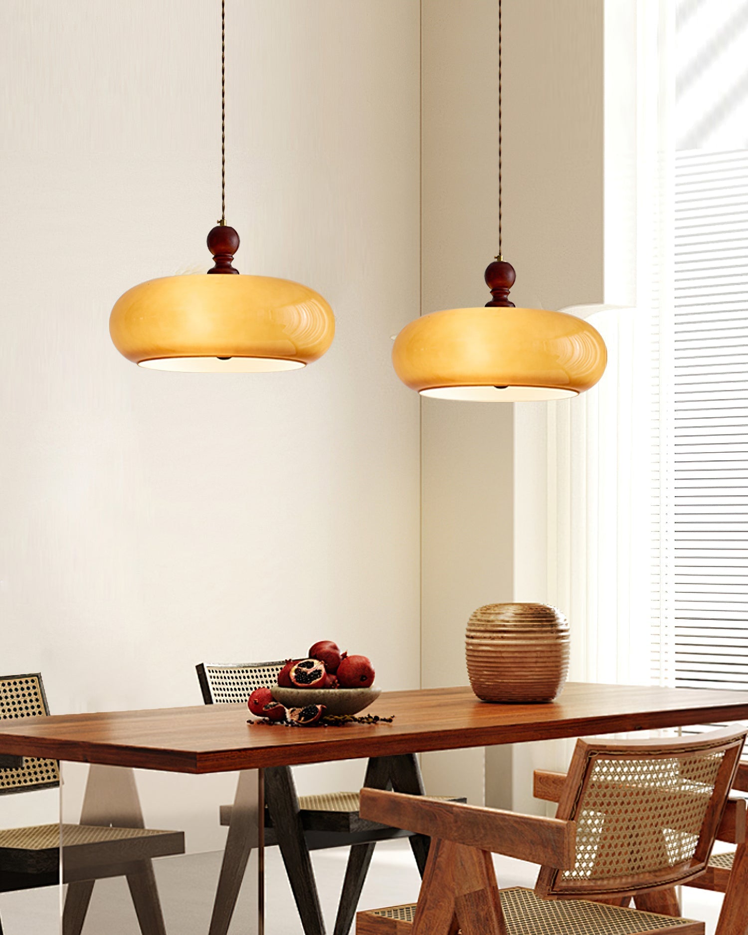 Eldom Amber Glass Shade Pendant Light - Neutralighting