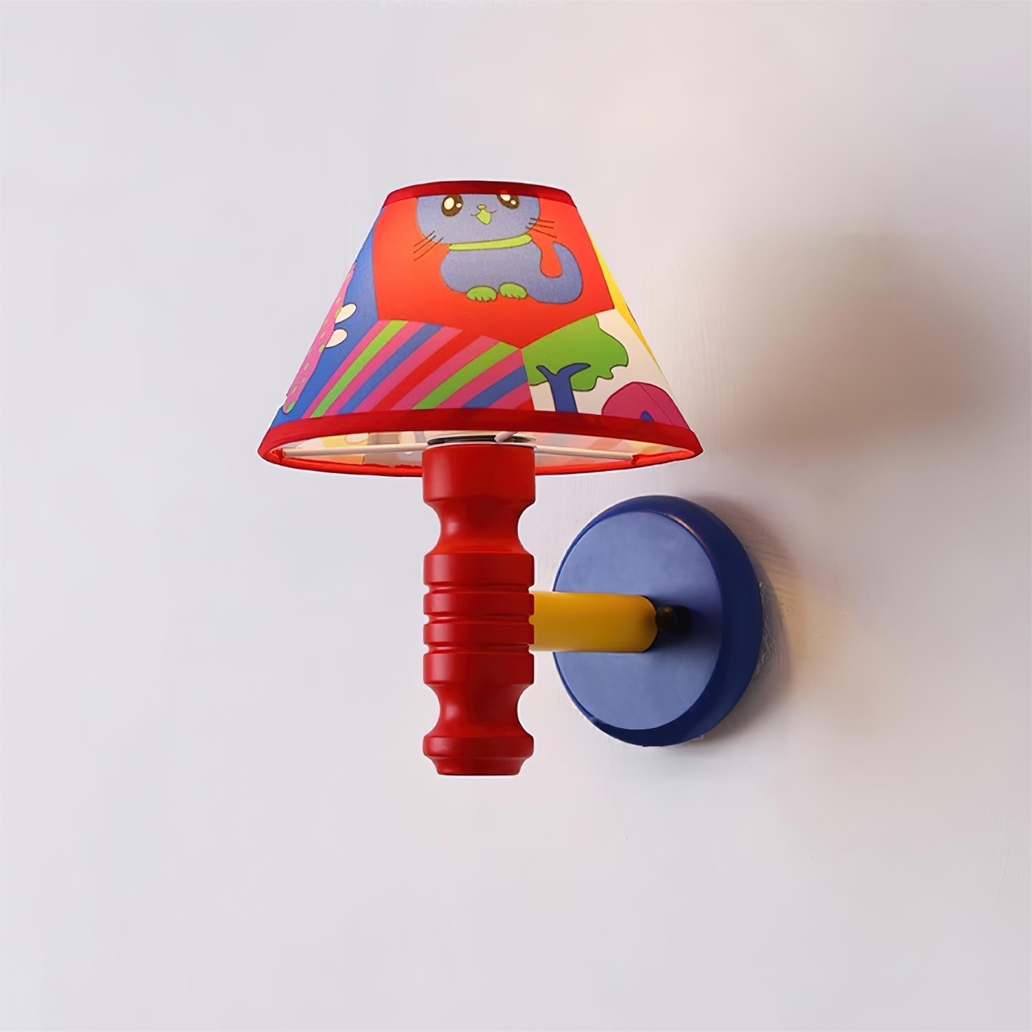 Wall Lamp with Cartoon Fabric Shade and Metal Arm Kids Room - Neutralighting